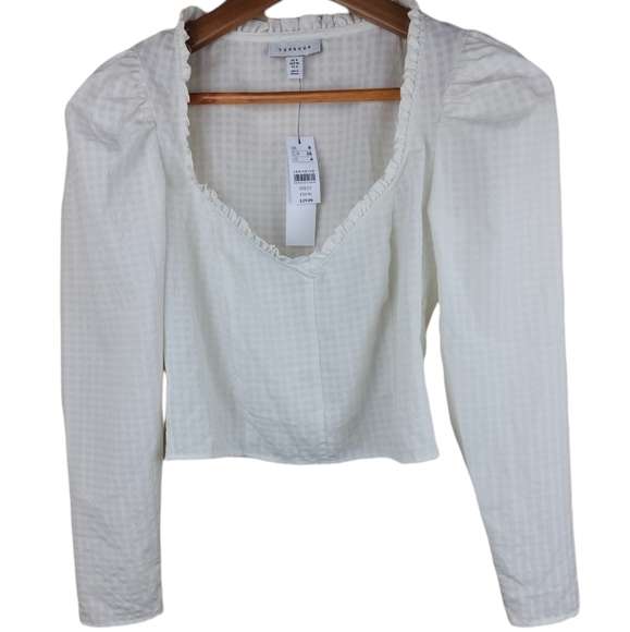 TOPSHOP Satin‎ Prairie Crop Top - Picture 3 of 10